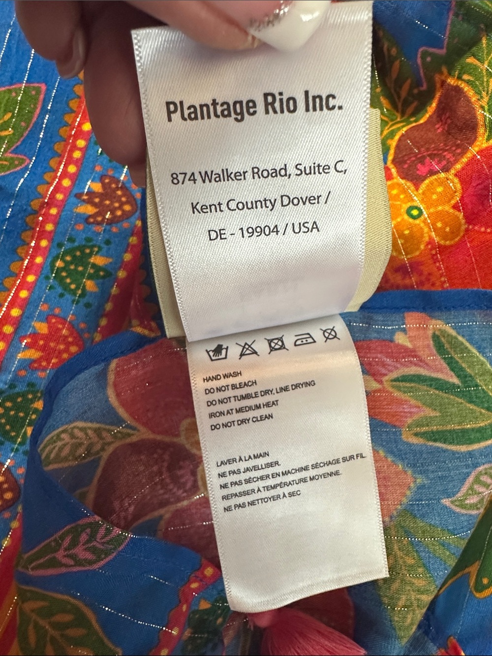 EUC FARM Rio Blue Tropical Floral Fruit Scarf Wrap OS    *minor callout* - Picture 6 of 16